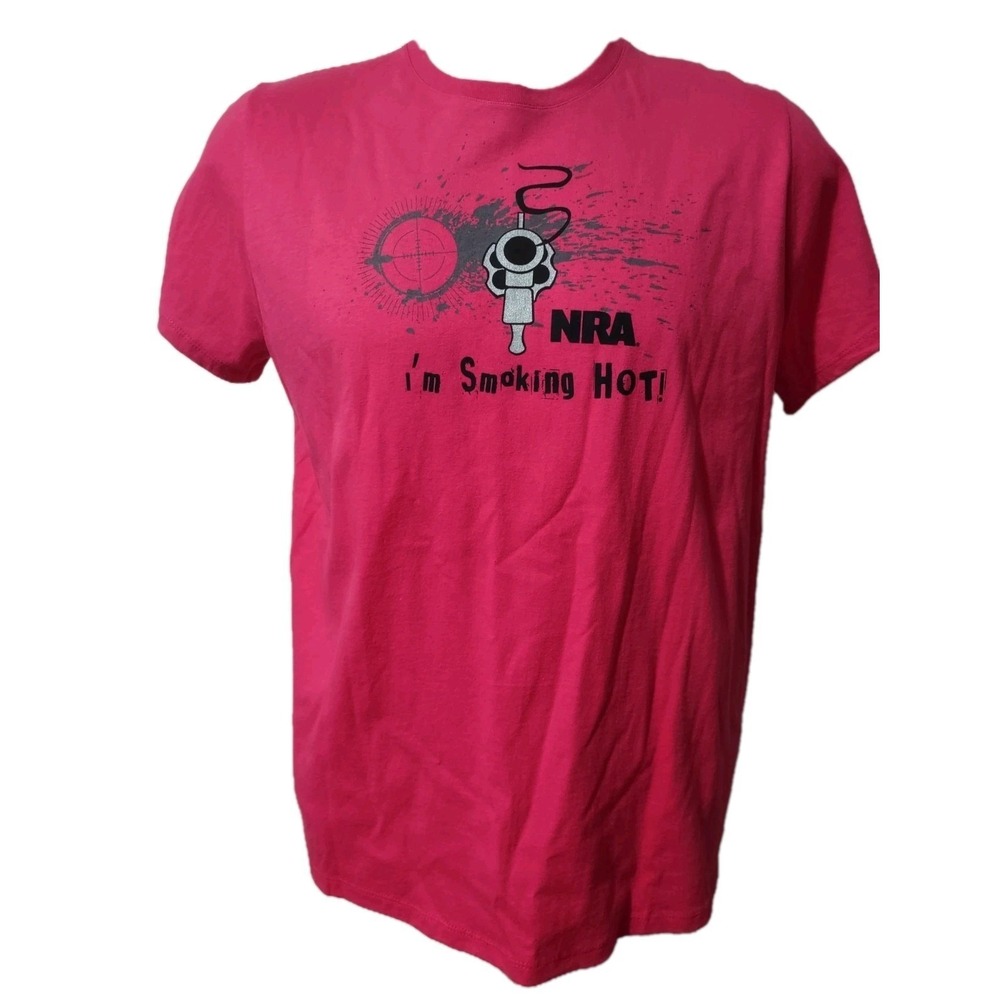 NRA T-shirt Women's Size XL I'm Smoking HOT! Pink Official NRA Tee 100% Cotton